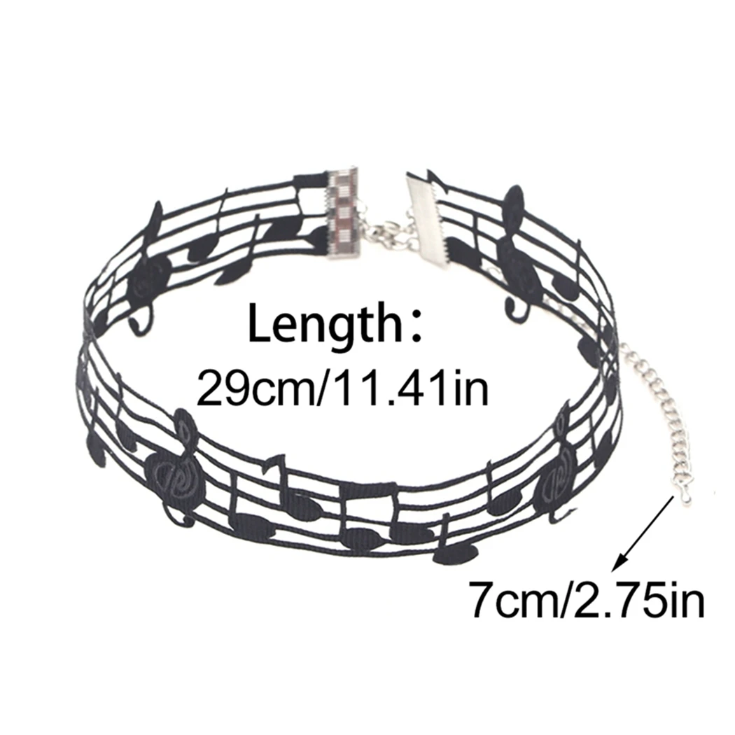 

Music Note Choker Adjustable Fashion Lace Collar Choker Gothic Choker Necklace Tattoo Black Lace Choker Women Girls Jewelry