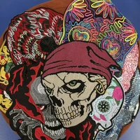 apparel large embroidery big skull patch for clothing ca 3129