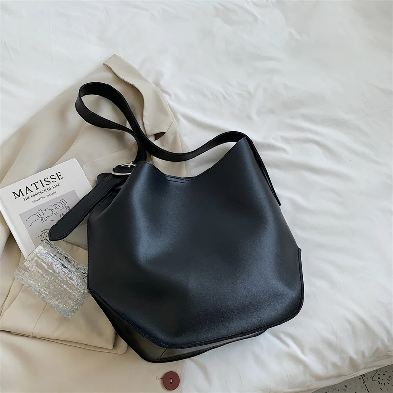 

Female Dumpling Handbag 2Pcs/set Shoulder Bag Soft Leather Women Bag High Capacity Tote Bag Purse Fashion Designer Hand Bag Hobo