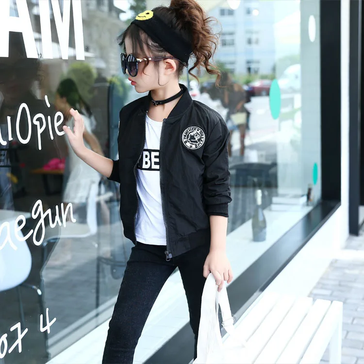 Детская одежда повседневная куртка для девочек на весну и осень новая Корейская