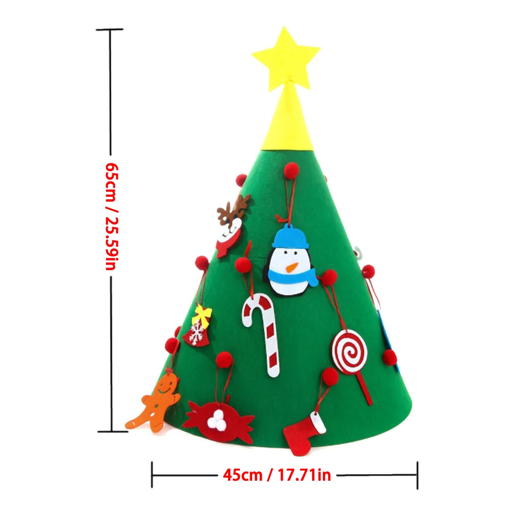 DIY Christmas Tree Felt Cloth Carpet Puzzle Ornament Handmade Children's Kids Gift Home Decoration For Xmas New Year | Дом и сад