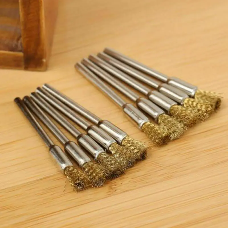 

10PC Brass Wire Pencil Brush Wheel for Rotary Tools Die Grinder