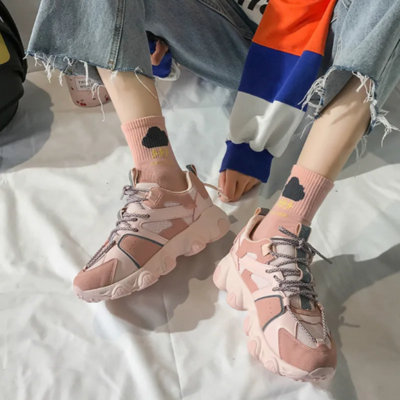 Женские кроссовки с массивной вулканизированной подошвой Роскошные