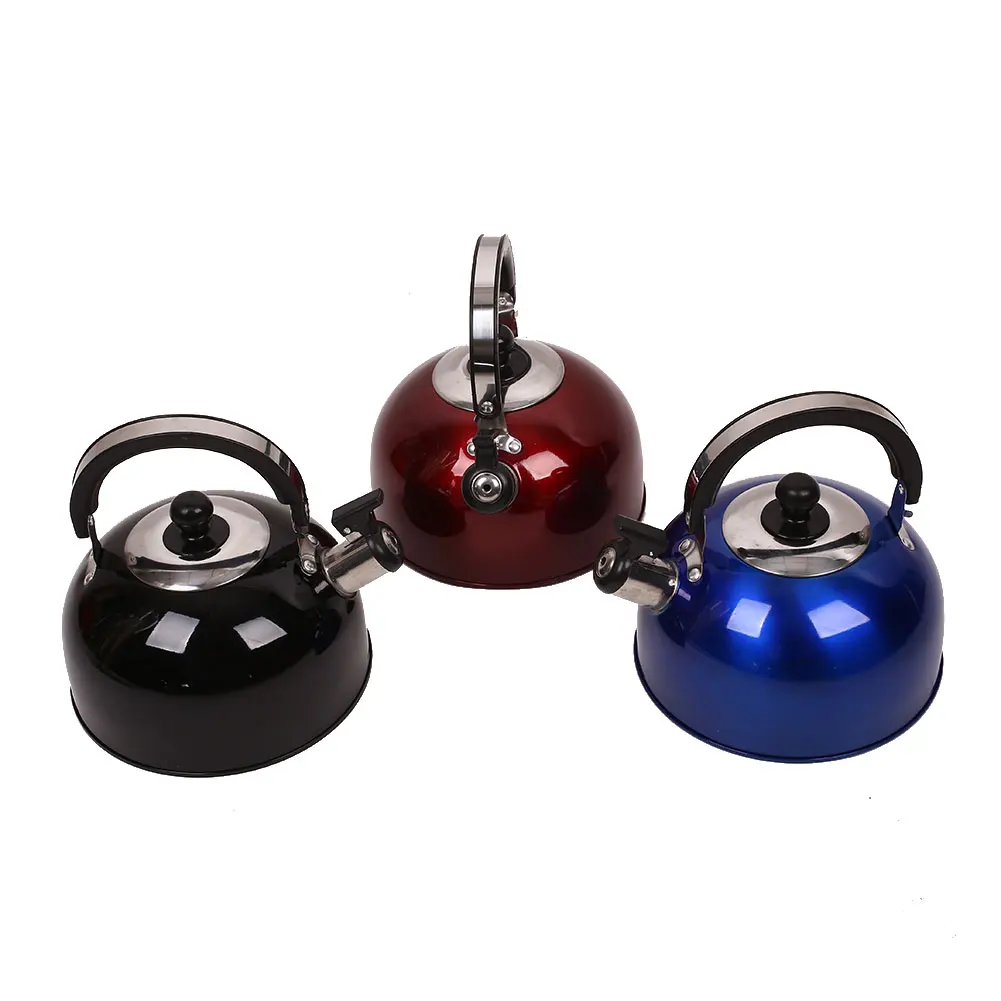 Открытый походный чайник из нержавеющей стали со свистком 2.3л крытая бутылка для