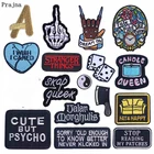 Prajna DIY патчи с надписью в стиле панк, патчи с вышивкой утюгом для одежды, аксессуары, значки на одежду, футболку, джинсовая аппликация, полоса