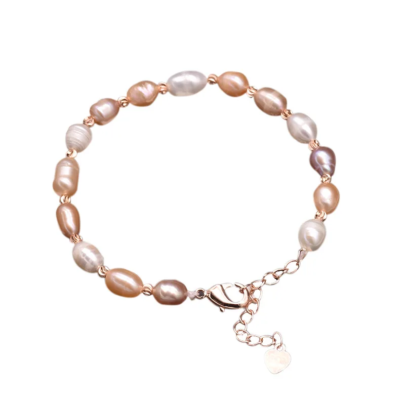 

Real Natural Freshwater Baroque Pearl Bracelets Bangles For Women 925 Silver Beads Jewelry Gifts for the new year Charm Bracelet