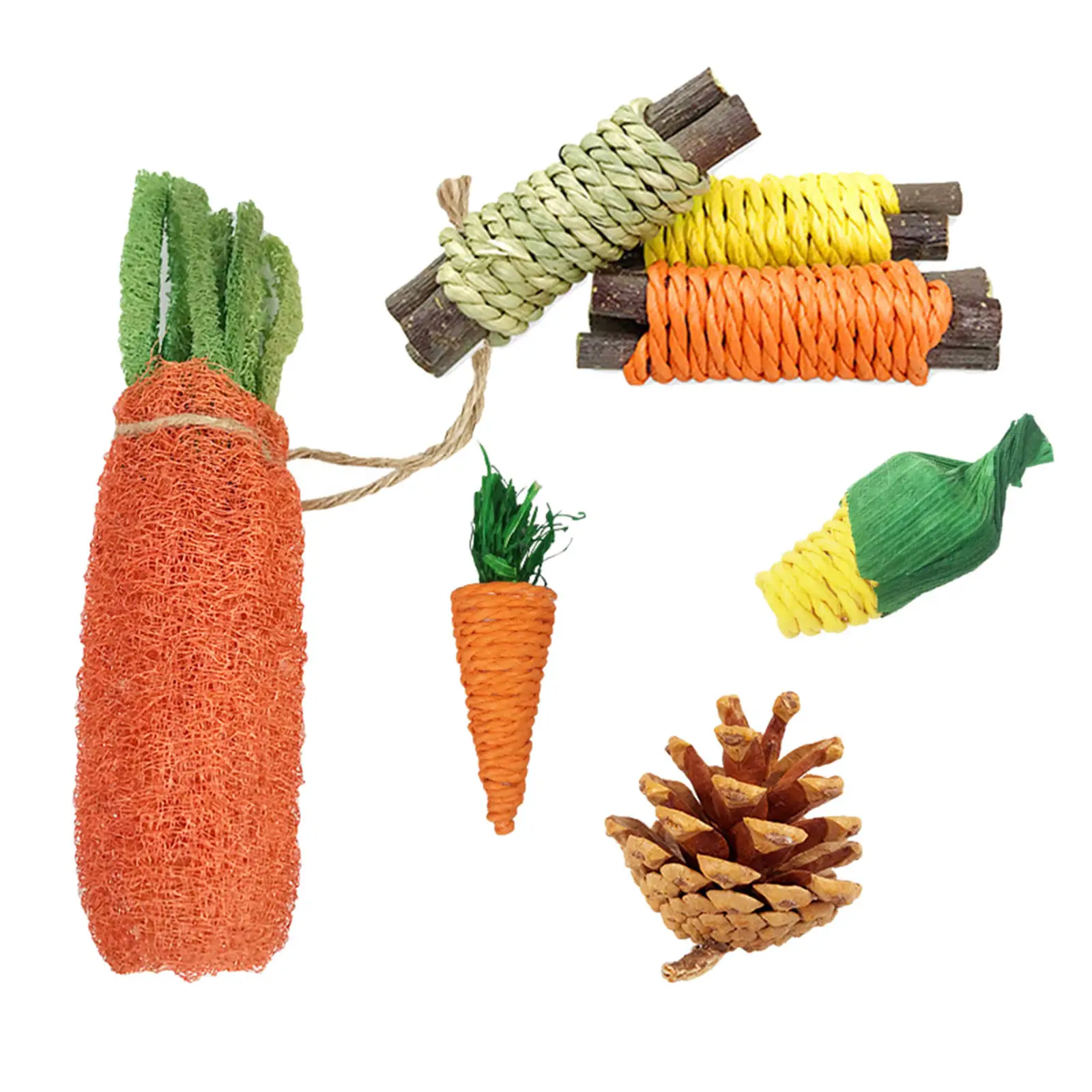 

7 шт. хомяк морская свинка игрушки Жевательная крыса игрушка для домашних животных Шиншилла натуральная игрушка для домашних животных