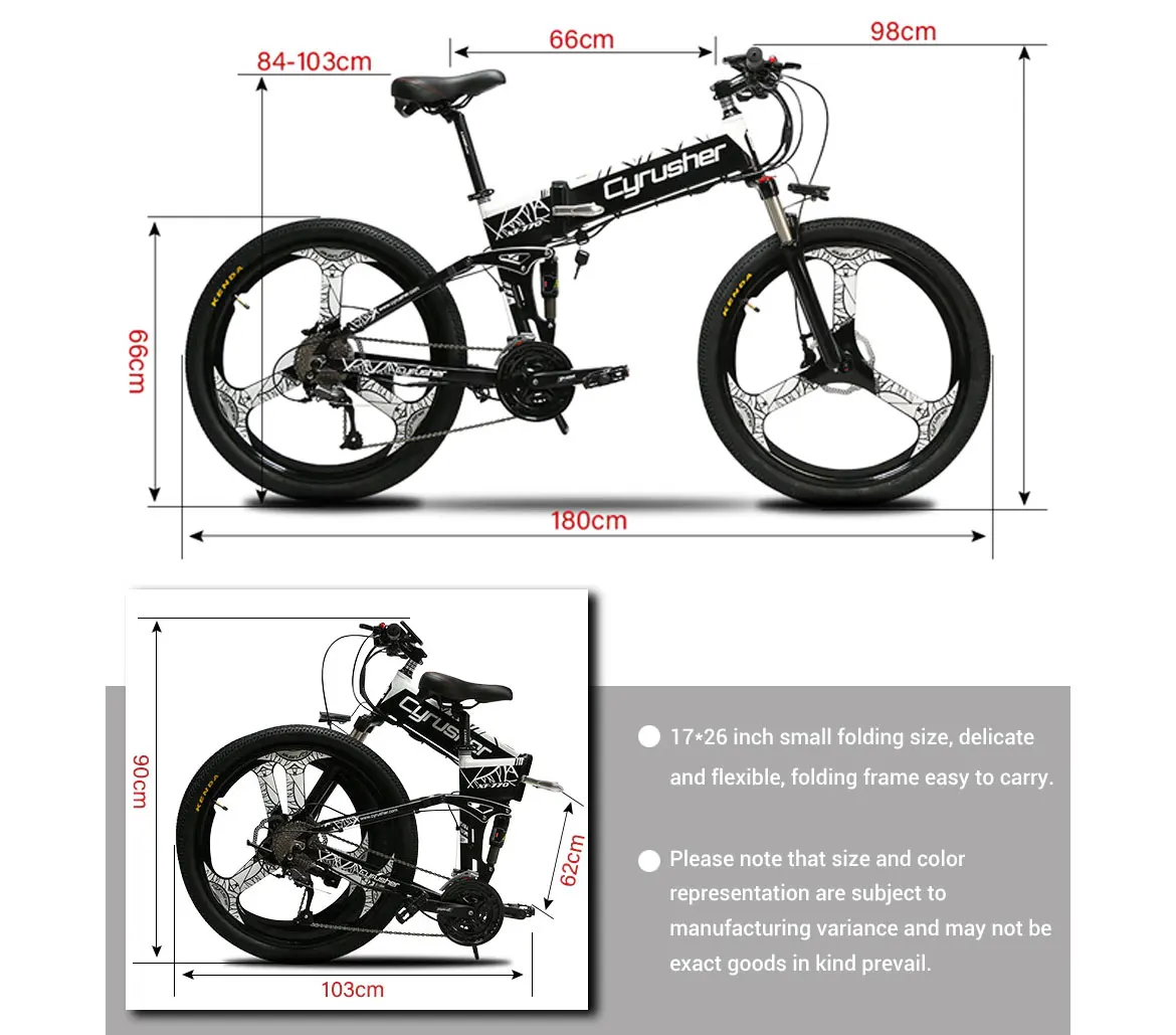 Cyrusher XF770 27 скоростей полная Подвеска Горный складной электрический велосипед 250 Ватт 48 В 10ah Ebike двойные дисковые тормоза