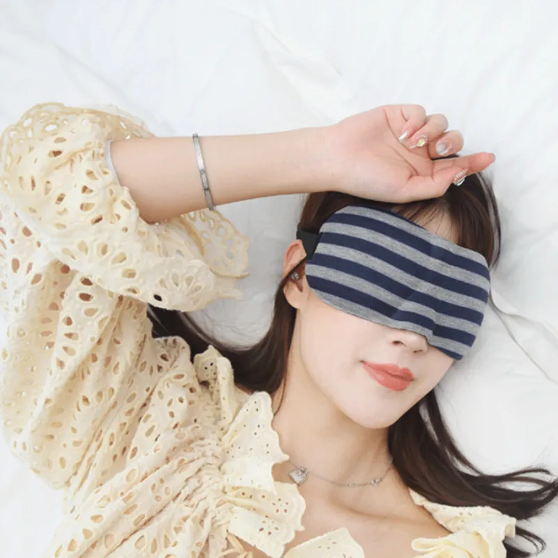 Дорожные маски для глаз шелковая маска сна в полоску с облаком однотонная
