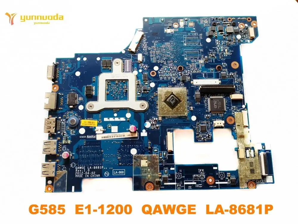 Оригинальный Для Lenovo G585 Материнская плата ноутбука E1-1200 QAWGE LA-8681P испытанное
