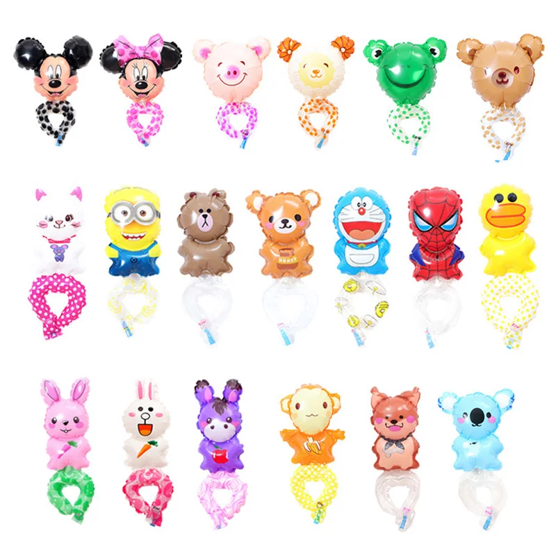 Браслет с животными из мультфильмов алюминиевый воздушный шар украшение для дня