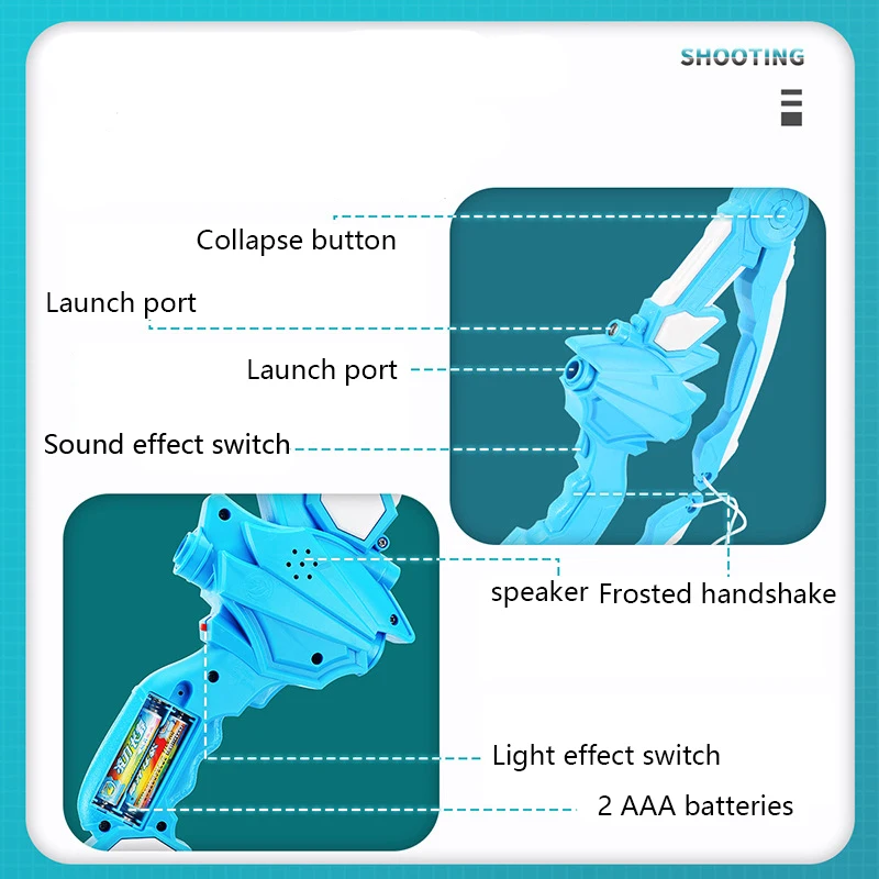 Детский проекционный лук со светильник Электрический и стрела игрушка набор для