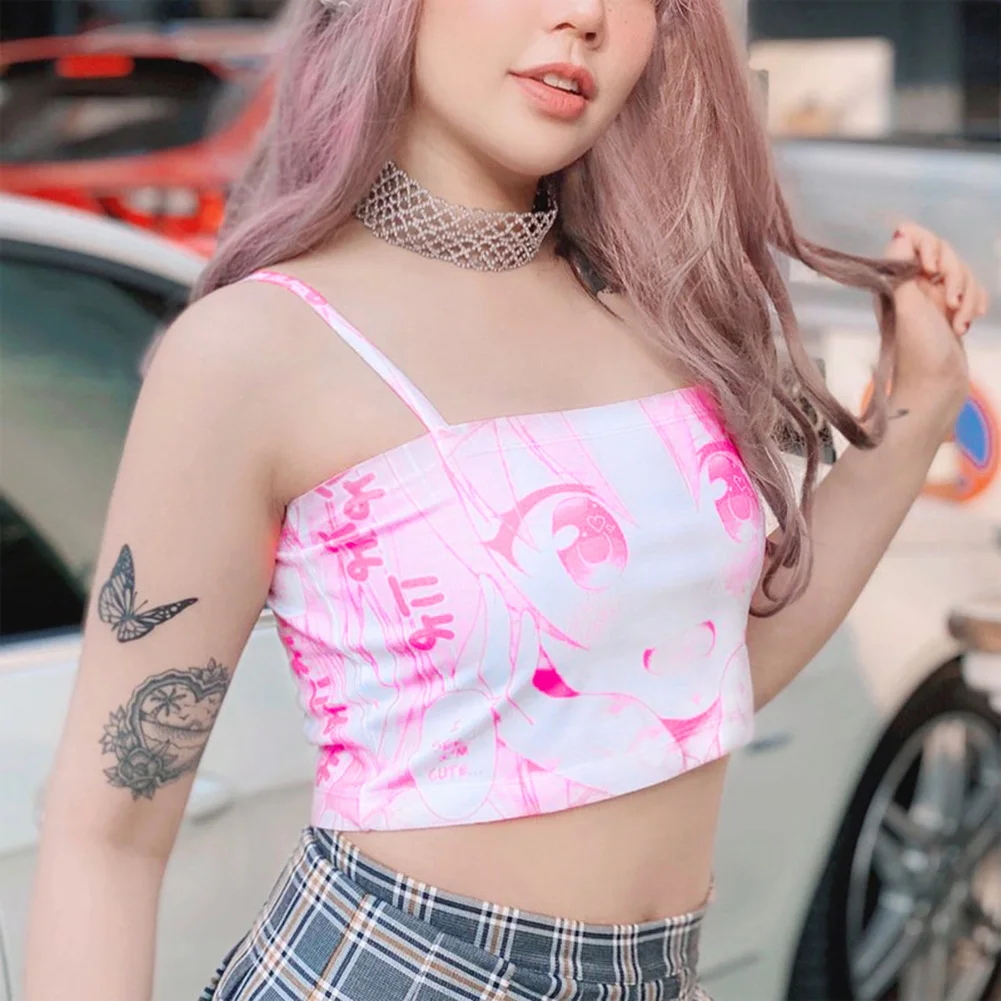 Милые розовые топы с графическим принтом героями мультфильмов милые летние на