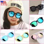 Детские солнцезащитные очки Goocheer, черные солнцезащитные очки в стиле ретро, с защитой от ультрафиолета, для девочек и мальчиков