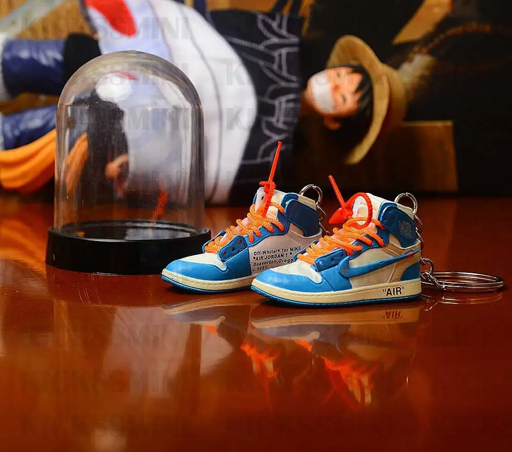 a pair w metal ring Дропшиппинг aj1 Chicago «не для перепродажи Красный» брелок в виде кроссовка Air Jordan 1 3D мини-кроссовки, запатентованный спортивный обувной брелок с кроссовком - Цвет: a pair w metal ring