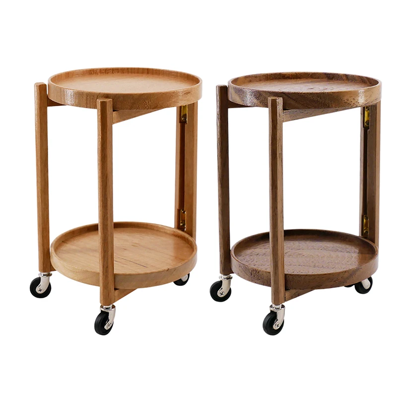 

1:12 деревянный маленький кукольный домик 6 дюймов круглый мобильный чайный столик модель Кукольный домик аксессуары для мебели