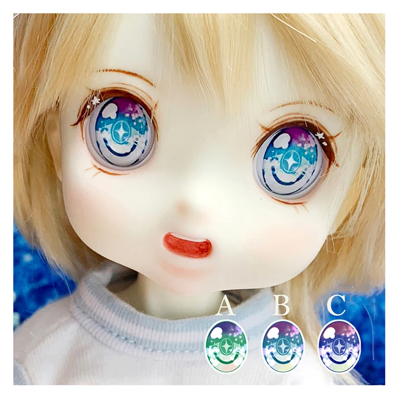 Блестящие Мультяшные глаза BJD 10 18 20 мм 2D кукольные для 1/8 1/6 1/4 1/3 SD DD аксессуары
