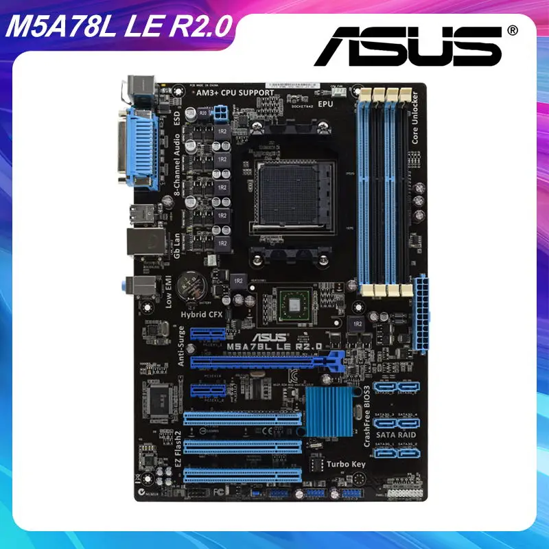 

Материнская плата ASUS M5A78L LE R2.0, материнская плата AM3 DDR3 32 Гб 1333 МГц, процессор ATX PCI-E X16 7 × USB2.0 SATA2 AMD FXPhenom II