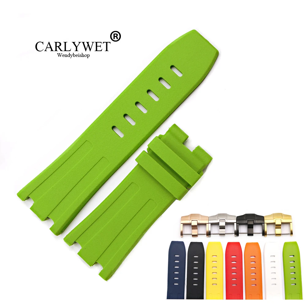 

CARLYWET 28mm Wholesale Waterproof Silicone Rubber Replacement Wrist Watchband Strap Belt With Buckle For ROYAL OAK OFFSHORE