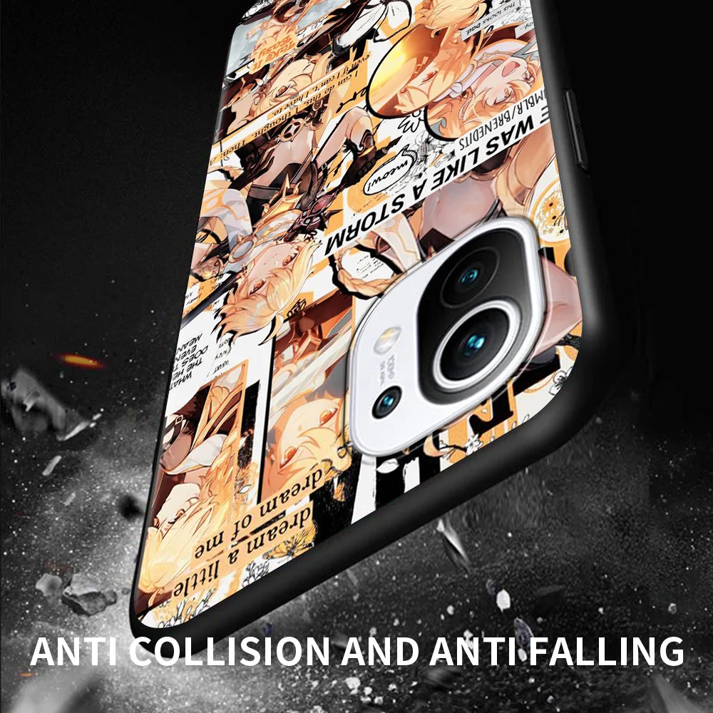 Caso For Xiaomi Poco X3 NFC M3 Pro M3 F3 Pocophone F1 11 Para for Mi Note 10 Pro Case For Mi Poco F3 X3 GT Genshin Impact Anime