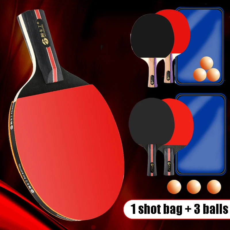 

Ракетка для пинг-понга с чехлом и 3 мячиками, профессиональная ракетка для настольного тенниса для начинающих и современных игроков 4 звезды...