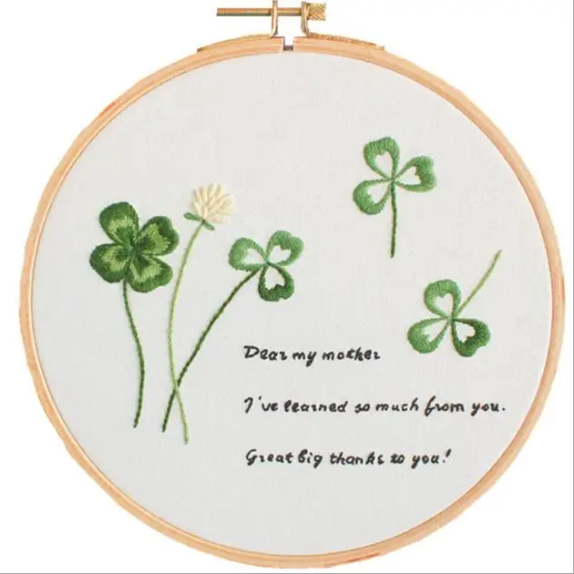 Набор для вышивания в виде четырехлистного клевера простой трехмерный украшения