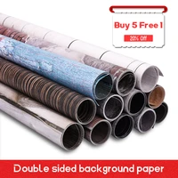 buy 5 free 1 photo backdrop double sided wood grain marble cement waterproof photography background paper for food jewelry toy