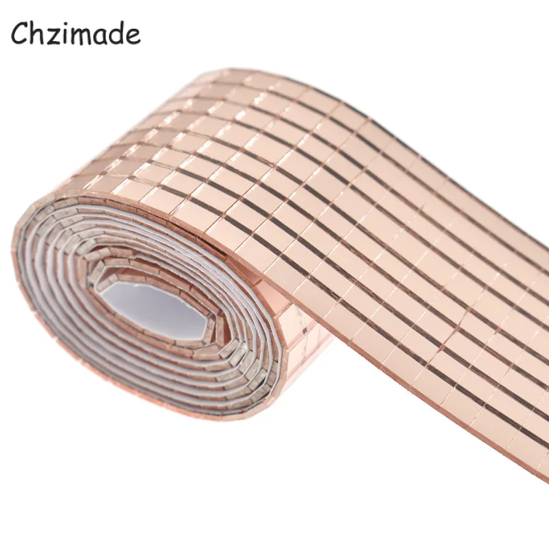 Самоклеящиеся зеркала Chzimade 5 м/10 м из настоящего стекла розового золота мозаичная