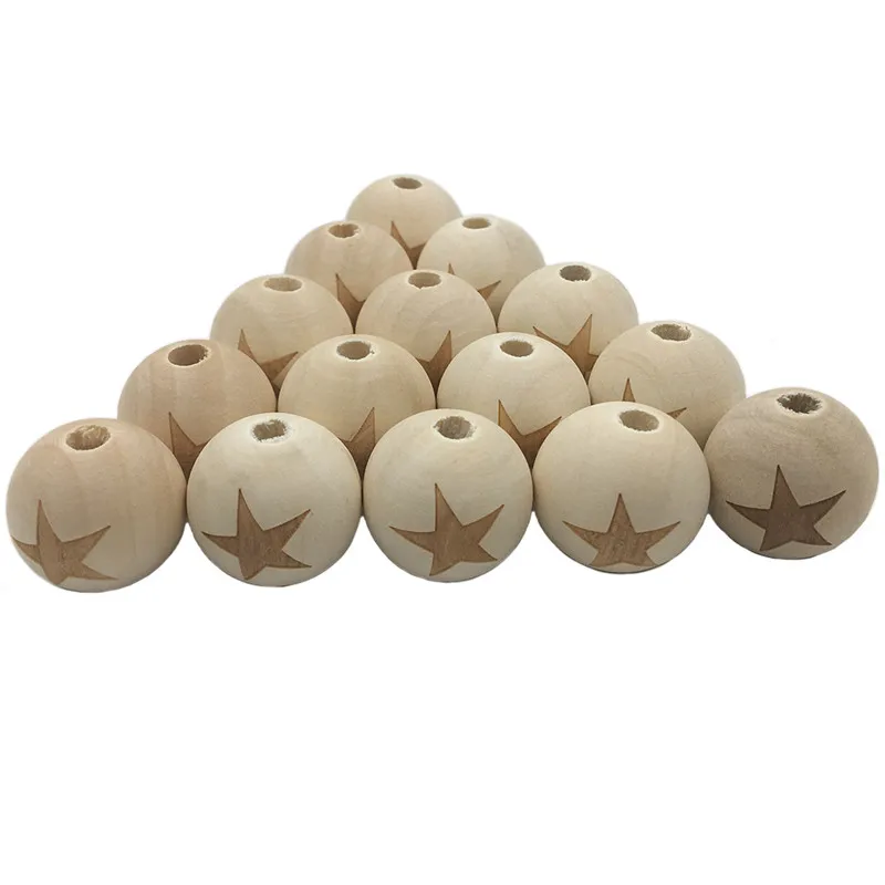 10 шт./слот DIY 20 мм бисер пентаграмма Детские молярные Бусины Форма деревянные