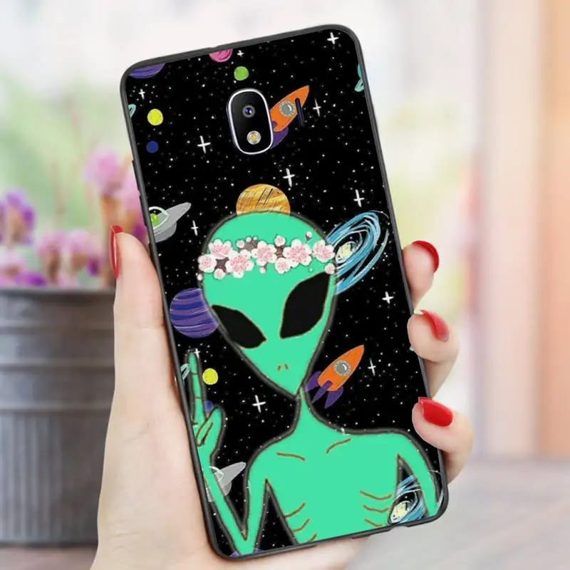 

Aesthetics Cute Cartoon alien space Phone Case for redmi 5 plus 6A 7A 8A 9A note 7 8T 9S Black Soft pro max nax fundas cover