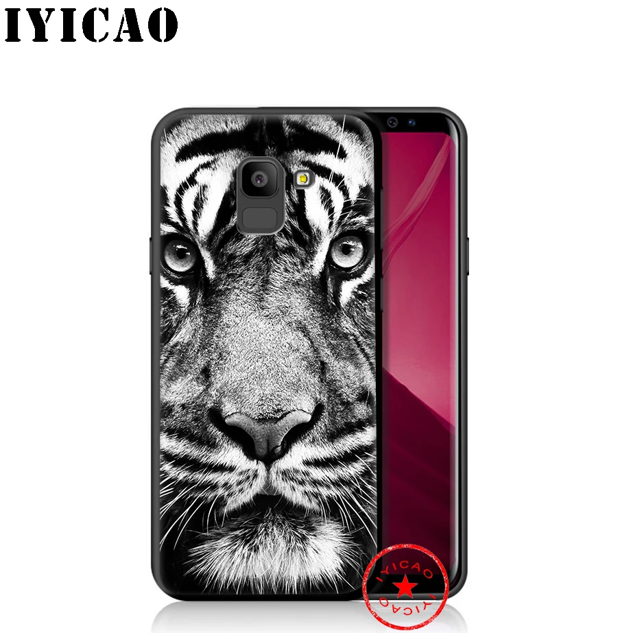 IYICAO Abstract Tiger White Soft Phone Case for Samsung Galaxy A9 A8 A7 J6 A6 Plus 2018 A5 A3 2016 2017 Silicone Cover |