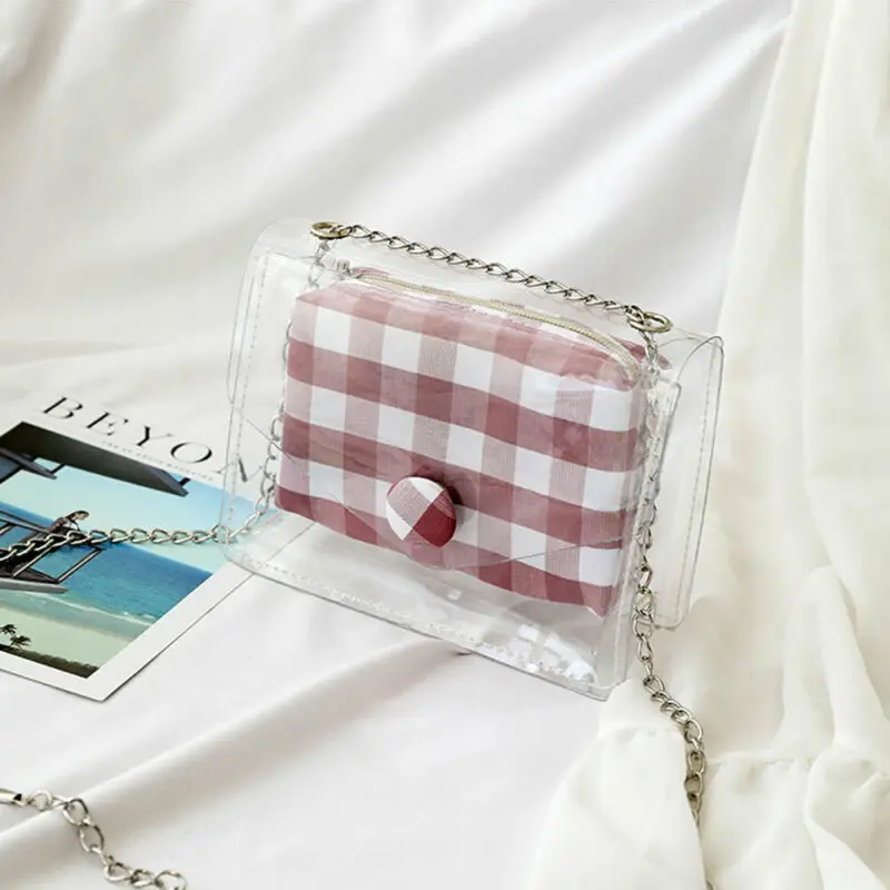 Новинка 2019 Женская Прозрачная ПВХ прозрачная цепочка желе сумка-шоппер сумка