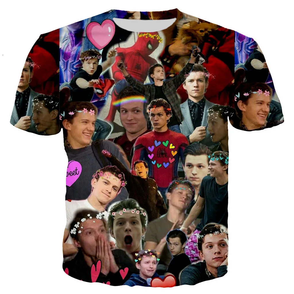 Новое поступление футболка в стиле Харадзюку С 3D принтом Тома Холланд для мужчин