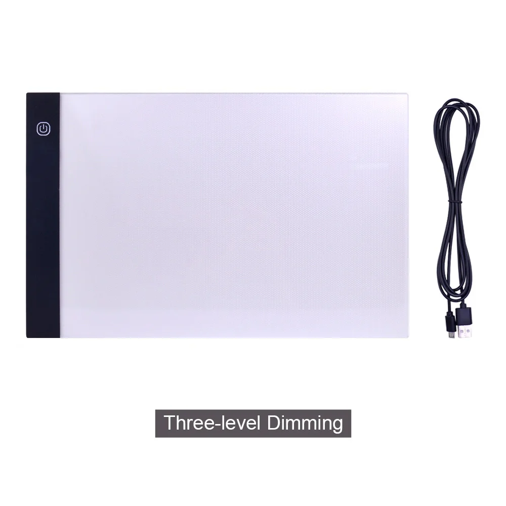 Three-level Dimming CHIPAL ультратонкий цифровой графический планшет формата а4 для рисования, светодиодный светильник, Электронный USB, художественный Графический стол для письма, копировальная доска - Цвет: Three-level Dimming