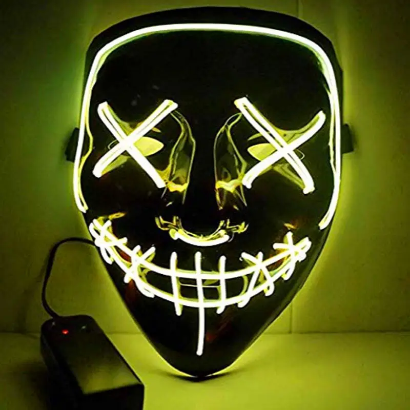 Howllaween светодиодный светящаяся маска для лица мужчин и женщин вечерние реквизит