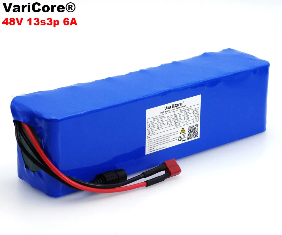 VariCore 48 в 6 А ч 500 Вт 13s3p аккумулятор высокой мощности 18650 для электромобиля Электрический мотоцикл DIY Аккумулятор 54,6 в Защита BMS