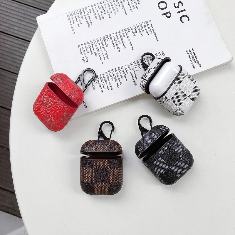 Чехлы для Apple Airpods, роскошные наушники из искусственной кожи, защитный чехол для Air Pods 1, 2, застежка-крючок, брелок, сумка для наушников