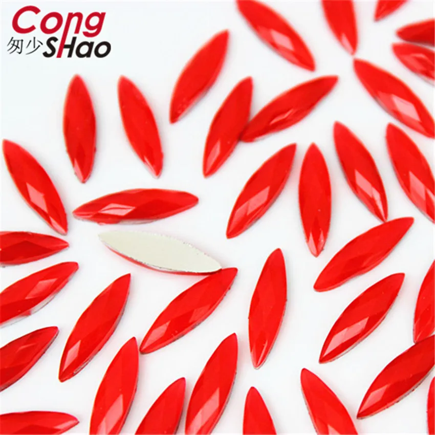 Cong Shao, 100 шт, 4*15 мм, AB, прозрачные, конский глаз, смола, стразы, отделка, кристаллы, плоская задняя сторона, для свадебного платья, пуговицы, украшение, ZZ214