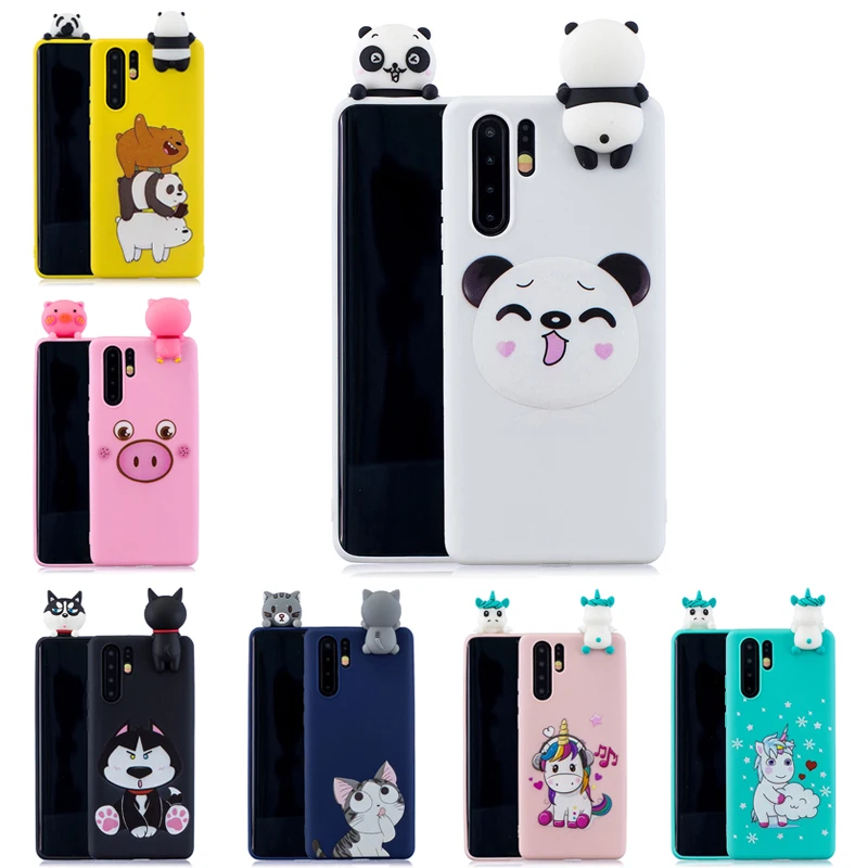 3D игрушка панда Единорог медведь Кот Силиконовый ТПУ чехол для телефона Fundas Huawei