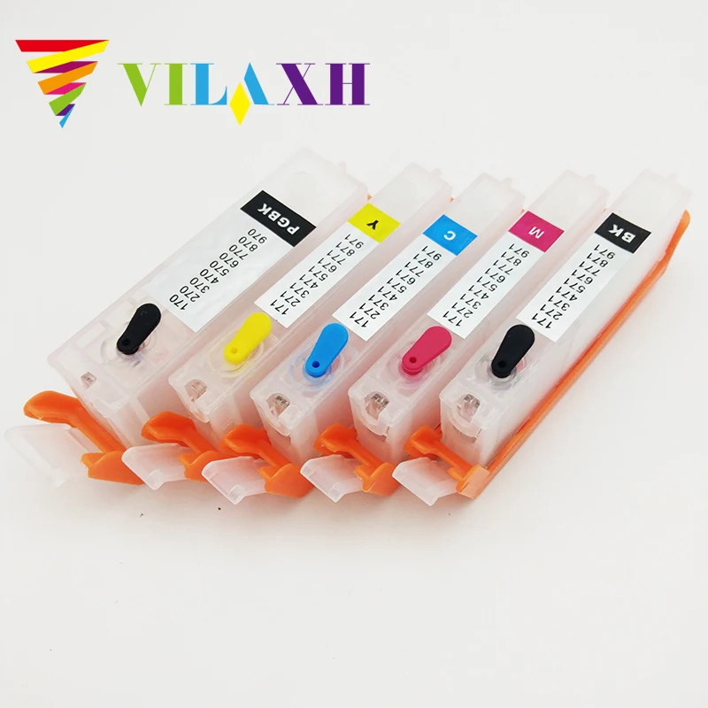 Vilaxh PGI580 cli581 многоразовый картридж для canon TR7550 TR8550 TS6150 TS8150 TS9150 TS9155 с одноразовыми чипами