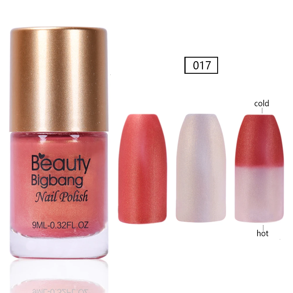 Beautybigbang 9 мл температурный цвет Chang фиолетовый розовый блеск лак для ногтей термальный лак для нейл-арта 8 Изменение цвета лак для ногтей