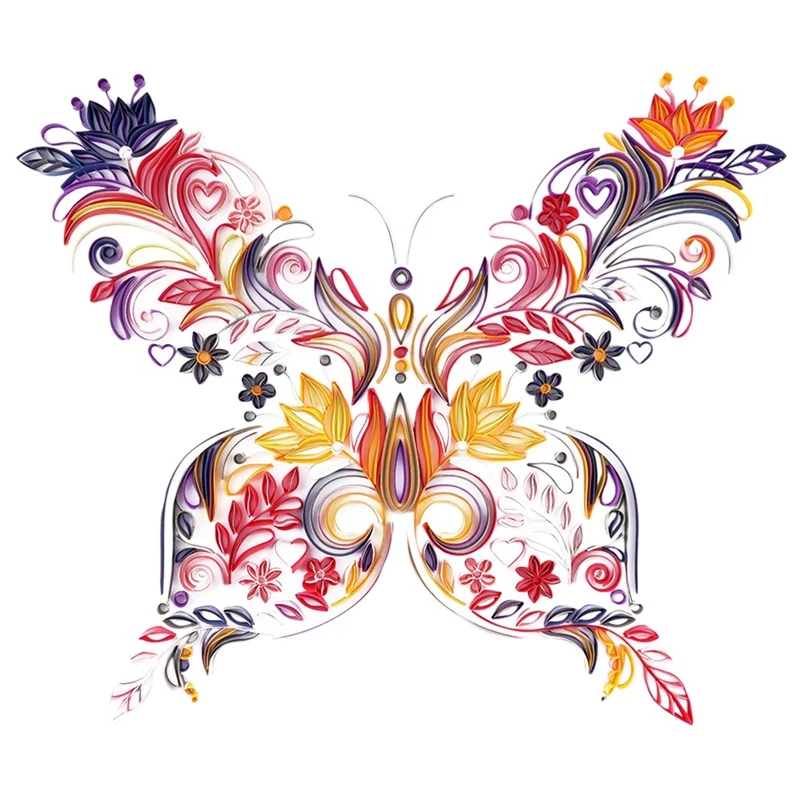 

Quilted Paper Painting Creative Handmade Crafts A4 Paper DIY Butterfly Craft Paper Flower and Butterfly Decoration Set