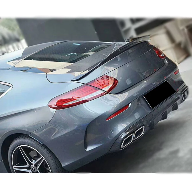 Для Mercedes-Benz C205 C180 C200 C300 C43 C63 AMG Coupe- углеродное волокно задний багажник спойлер загрузки губы крыло губы