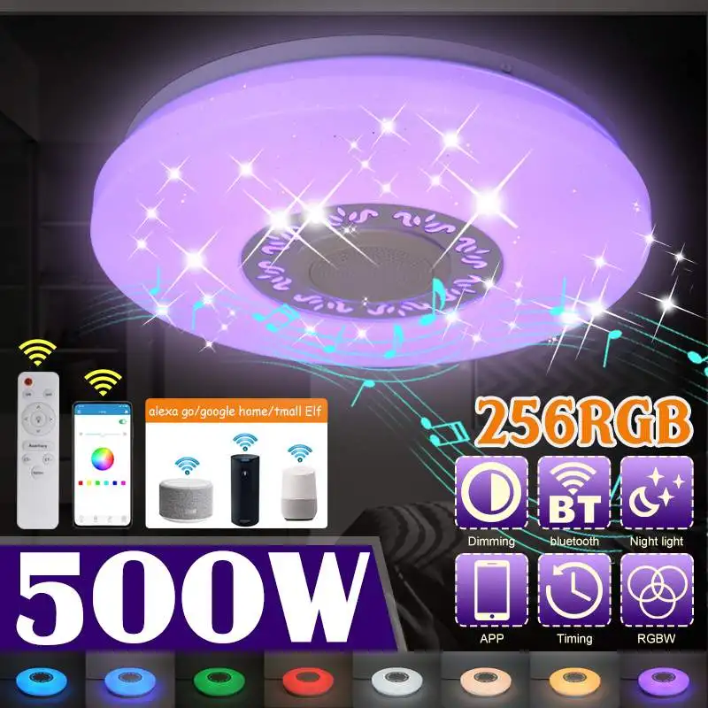 

RGB светодиодный музыкальный потолочный светильник, 200 Вт, домашнее освещение, приложение ing, bluetooth, светильник для спальни, умный потолочный с...