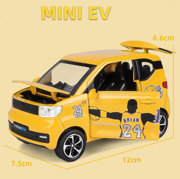 1:24 литая Миниатюрная модель автомобиля из сплава новинка WULING MINI EV металлическое