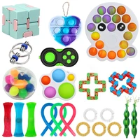 22pcs fidget toys anti stress anxiety relief bubble sensory toy set kit hand squishy toys animal random strings for kids adults
