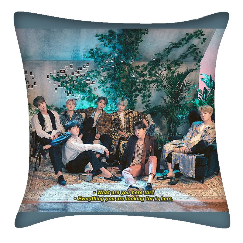 KPOP Подушка Bangtan подушка для мальчиков постельные принадлежности карта душа K-pop Home Bangtan Boys квадратная подушка с одной стороны