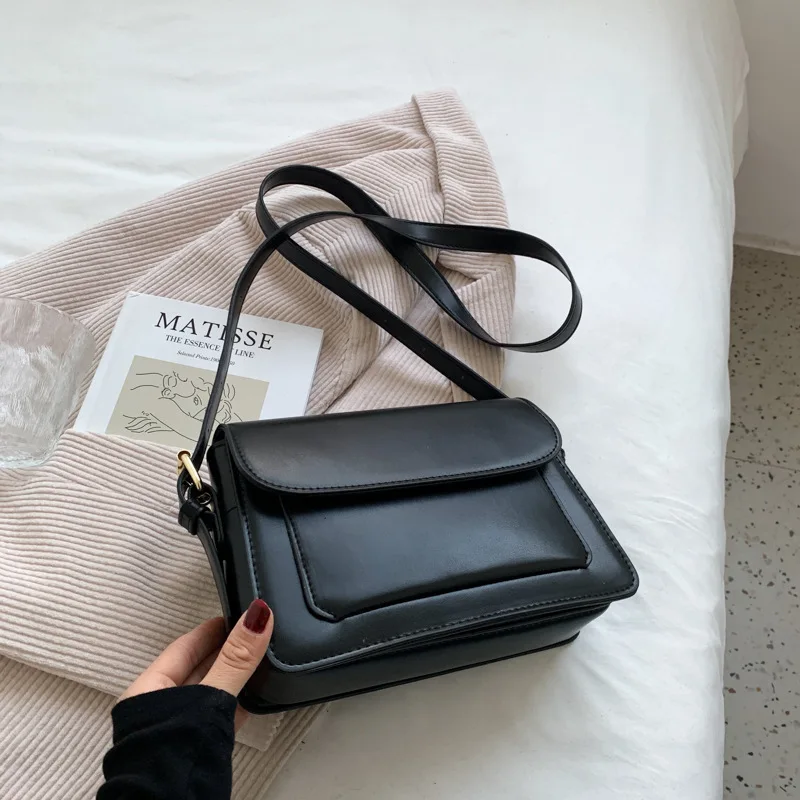 

Vintage Soft PU Leather Small Crossbody Bags for Women 2022 Hit Winter Simple Shoulder Bag Handbags and Purses Casual Brand