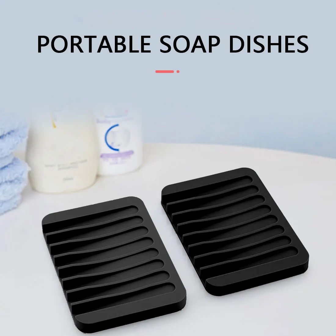 

2021 Anti-skidding Home Improvement Silicone Flexible Bathroom Fixtures Bathroom Hardware Tray Soapbox Soap Dishes Plate Holder