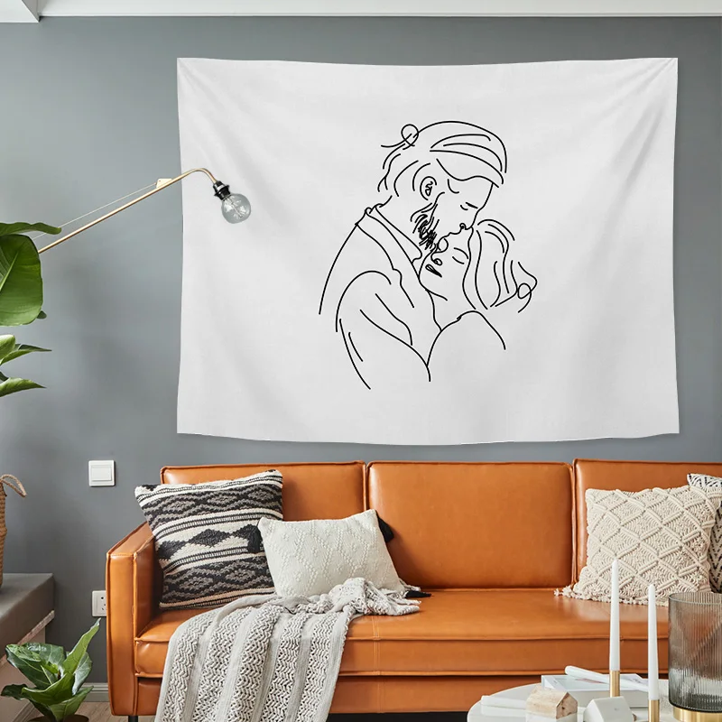 Современный скандинавский гобелен настенный креативный белый художественный